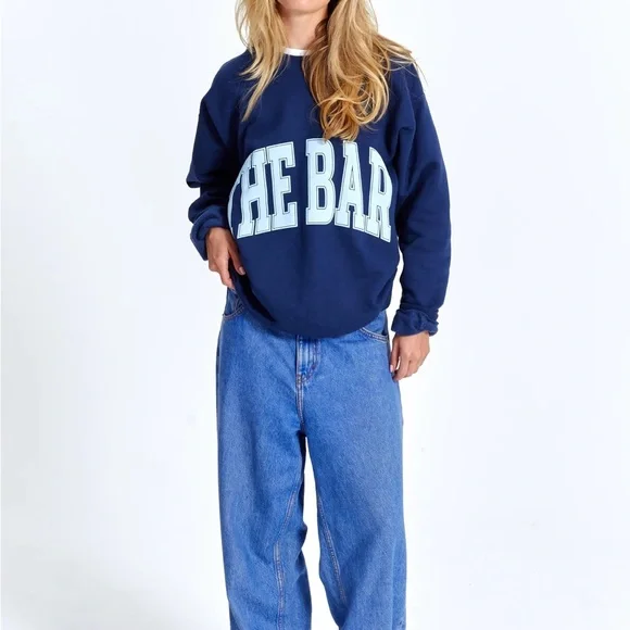 VARSITY SWEATSHIRT NAVY/BABY BLUE - Picture 2 of 5